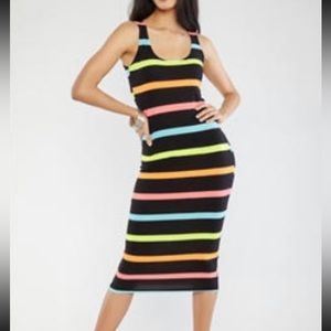 Neon striped dress